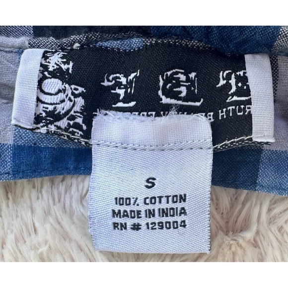 TBF Blue Plaid Button Down Quarter Length Sleeve Flannel Dress - Picture 9 of 17